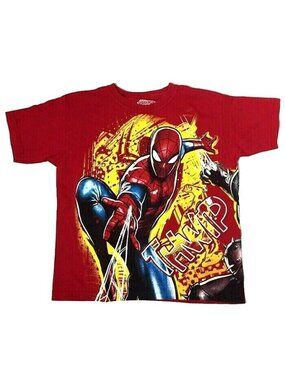 Marvel Comics T-shirt youth size 10/12 red Spiderman BTS